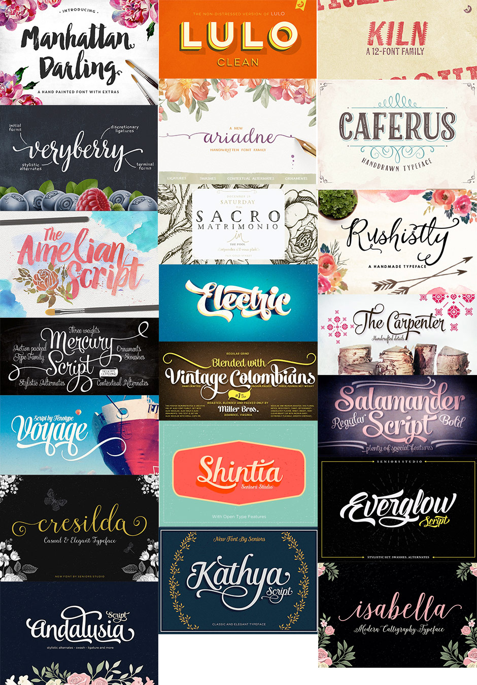 21 Best Selling Beautiful Fonts for £20!