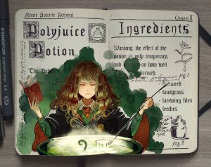 Polyjuice Potion illustration by Gabriel Picolo