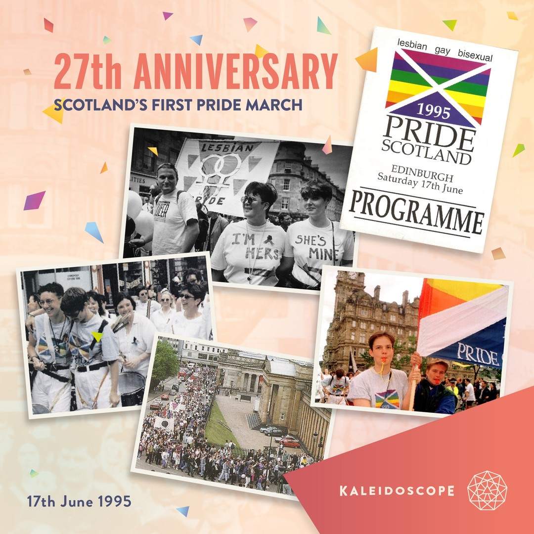 #OnThisDay in 1995, was Scotland’s first ever Pride March (in Edinburgh)!!!

While there had been a string of gay pride rallies and marches in the eighties and nineties, never before had Scotland’s LGBT community been united in such a way and in such large numbers.

On the afternoon of June 17, 1995, Scotland’s capital city was awash with all the colours of the rainbow.
A crowd estimated at more than 3,000 people coalesced near the LGBT Centre at Broughton Street, then proudly made their way via Princes Street and the Mound towards the festival site at the Meadows.

The landmark event was the brainchild of Edinburgh University students Laura Norris and Duncan Hothersall, who were keen to emulate the incredible success of the Pride movement south of the border.

#LGBTQ #Pride #March #Gay #Edinburgh #Scotland #PrideScotland #LauraNorris #DuncanHothersall #EdinburghUniversity #Progress